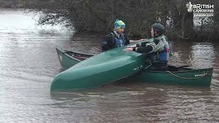 Open Canoe Rescue  emptying a capsized canoe with help [upl. by Cleasta604]