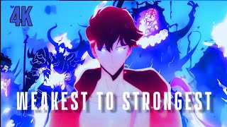 Sung Jin Woo  EDIT PHONK quotWeakest To Strongestquot EditAMV  Solo Leveling 4K Anime [upl. by Ressler734]