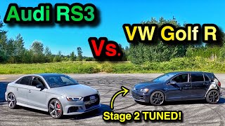 2016 Golf R STAGE 2 APR Vs 2019 Audi Rs3 Rebuilding A Wrecked 2016 Golf R Part 2 We Launch It [upl. by Yemirej]