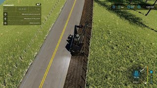 Dérasement accotement bord de route SUR Farming Simulator 22  travaux public [upl. by Aniryt214]