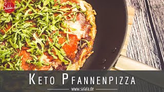 Keto Pfannenpizza mit Käseboden die musst Du nachmachen Low Carb Rezept ohne Mehl [upl. by Kristie]