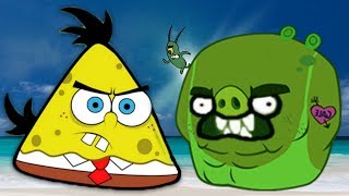 Angry Birds Animated in SpongeBob Ep1  Plankton amp Bad Piggies [upl. by Shererd]