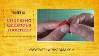 Sewing hexagons together by hand [upl. by Tenner792]