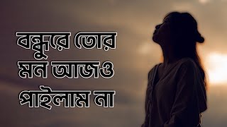 Bondhure Tor Mon Ajo Pailam Na  বন্ধুরে তোর মন আজও পাইলাম না [upl. by Burger]