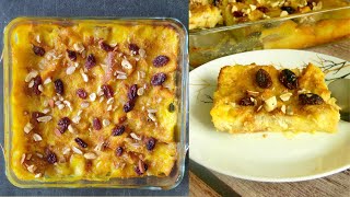 Indulgent bread and butter pudding with homemade custard [upl. by Fatma]