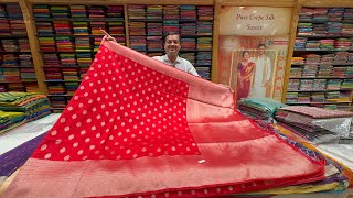 FESTIVE SPECIAL😍🚨Bangalore Malleshwaram Semi Kanjivaram amp Gifting sarees🤩Single piece courier avail [upl. by Eiuqram]