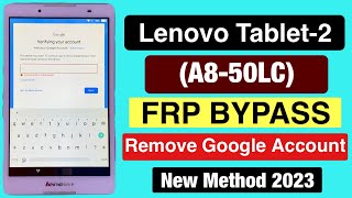 Lenovo Tab 2 A850LC Frp BypassGoogle Account Bypass FRP UnLock 100 Working [upl. by Pliske869]