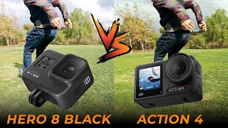 4 Years of Technology DJI Action 4 vs GoPro Hero 8 Black Stabilization Low Light Field of View [upl. by Picker]