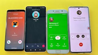 Incoming Call Samsung S9 vs Poco X6 vs BlackView A200 vs Galaxy A7 Outgoing Caller [upl. by Ttocs459]