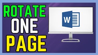 How To Rotate One Page In MS Word  Full Guide [upl. by Knowlton]