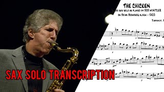 THE CHICKEN  Bob Mintzer  Tenor Sax Solo Transcription  Brian Bromberg Version [upl. by Haem]