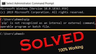 How to fix pip not recognized as an external or internal Command [upl. by Dolph]