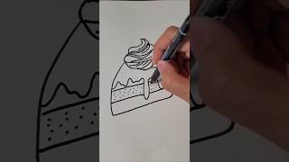 How to Draw Strawberry Cake dailyshorts viralshorts howtodraw howto drawing strawberry cake [upl. by Wiggins]