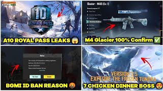 A10 Royal Pass Leaks Bgmi 😱  M416 Glacier 100 Confirm  Bgmi 35 Update Glacier Royal Pass [upl. by Reinaldos]