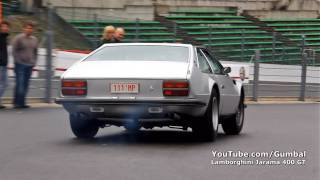 Lamborghini Jarama 400 GT almost crash  loud accelerations 1080p HD [upl. by Corvese]