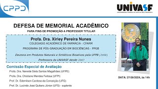 Defesa de Memorial  Dra Xirley Pereira Nunes [upl. by Rebeh]