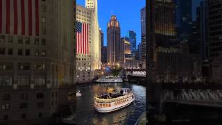 Chicago 🇺🇸❤️❄️ a snowfall dream ❄️🥰📍Chicago Riverwalk and DuSable Bridge views from Wacker Drive 🇺🇸 [upl. by Elsilrac]