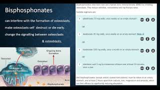 Osteoporosis Bisphosphonates Alendronate Risedronate Zoledronic acid Roze pharm [upl. by Zindman987]