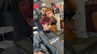 Magenta Hair colour boy ✂️🚨🔥RazaHairStyle share magenta haircolour hairstyle [upl. by Esina]