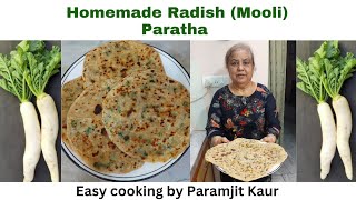 Homemade Radish Mooli Paratha [upl. by Ecenahs]