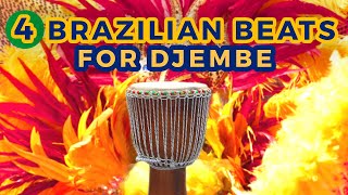 4 Great Brazilian Rhythms Simplified For Your Djembe  Quick Reference [upl. by Edea66]