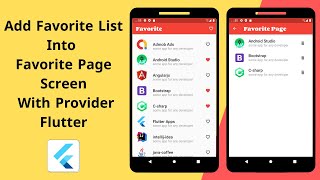 Add Favorite List Into Favorite Page Screen With Provider Flutter [upl. by Laing]