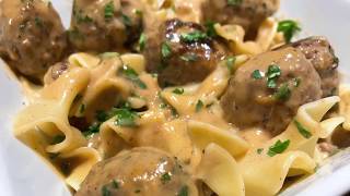 The Ultimate Swedish Meatballs Served With Egg Noodles [upl. by Alfonso]