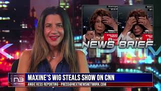 Maxine Waters Wig Malfunction Steals Show on Live CNN [upl. by Belia237]