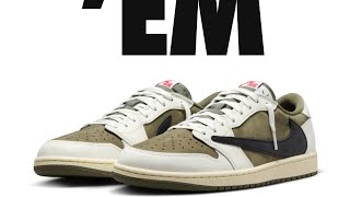 Travis scott Jordan 1low reverse olive ➕️ Jordan 4 a ma maniere while you were sleeping [upl. by Wieche]