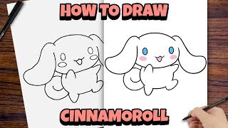 How to draw CINNAMOROLL easy step by step drawing tutorial [upl. by Judsen]