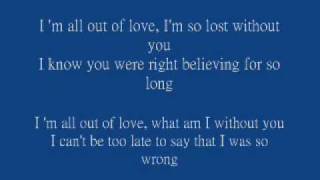 All out of love  Air Supply With Lyrics [upl. by Annavoeg87]