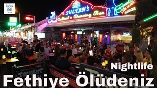 4K Fethiye Ölüdeniz Nightlife Street View with Hisaronu Dji Osmo Action Camera Blue Lagoon Turkey [upl. by Leler201]