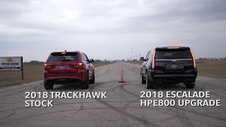 707HP Jeep Trackhawk vs 800HP Cadillac Escalade Drag Race [upl. by Namzaj]