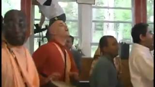 HH Bhakti Tirtha SwamiHH Radhanath swami and HH Indradyumna swami dancing in the ecstatic kirtan [upl. by Aneekahs]