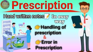 Handling of Prescription  Error in Prescription Pharmaceutics [upl. by Esinehc133]