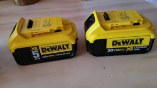 DeWalt 20v 5ah battery vs 4ah battery  Lithium Ion [upl. by Ahola]