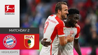 Two Goals by Kane Secure Win  FC Bayern  Augsburg 31  Highlights  Matchday 2 – Bundesliga [upl. by Yrad]