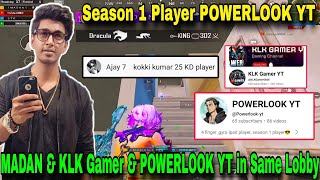 MADAN amp KLK Gamer amp POWERLOOK YT in Same Lobby  PUBG MADAN  madan op  madan pubg  MADAN [upl. by Thanos213]