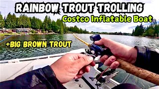 Rainbow Trout Fishing Costco inflatable boat [upl. by Kosey824]