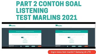 Marlins test terbaru 2021  listening Part 2 [upl. by Charisse437]