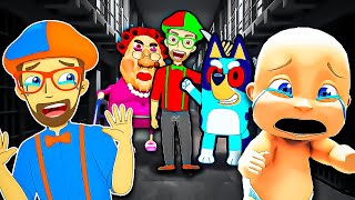 Baby and Blippi Escape 100 BLUEY SHOW Prisons [upl. by Adliwa372]