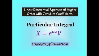 Particular Integral Case 4  Linear Differential Equation of Higher order [upl. by Fruma969]