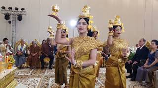 Apsara Dance in Cambodian Wedding Ceremony 19022024 [upl. by Ttereve178]