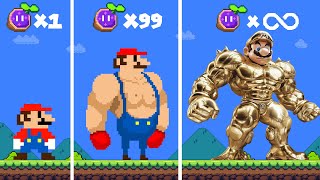 Super Mario Bros but Every Seed Powerups make Mario Golden MUSCLE  Game Animation [upl. by Kessia]