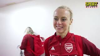 Amanda Ilestedt after her Arsenal debut in Linköping [upl. by Aicenra]