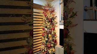 Decorated our slim tree christmas christmasdecoration youtubeshorts shorts viralvideo foryou [upl. by Aruam800]