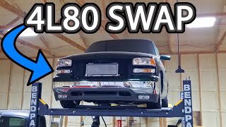 How to Do 4L80e Swap in Sierra or Silverado Part 2 Install [upl. by Aleydis]