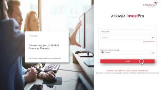 AfrAsia InvestPro  Login Tutorial [upl. by Aivek]