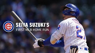 Cubs Outfielder Seiya Suzuki Hits First MLB Home Run at Wrigley Field [upl. by Root]