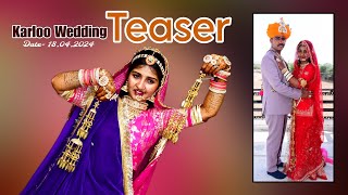 Rinku  Sanjay  Rajpurohit Royal Wedding Teaser  Karloo Rajpurohit Wedding teaser [upl. by Yggep]